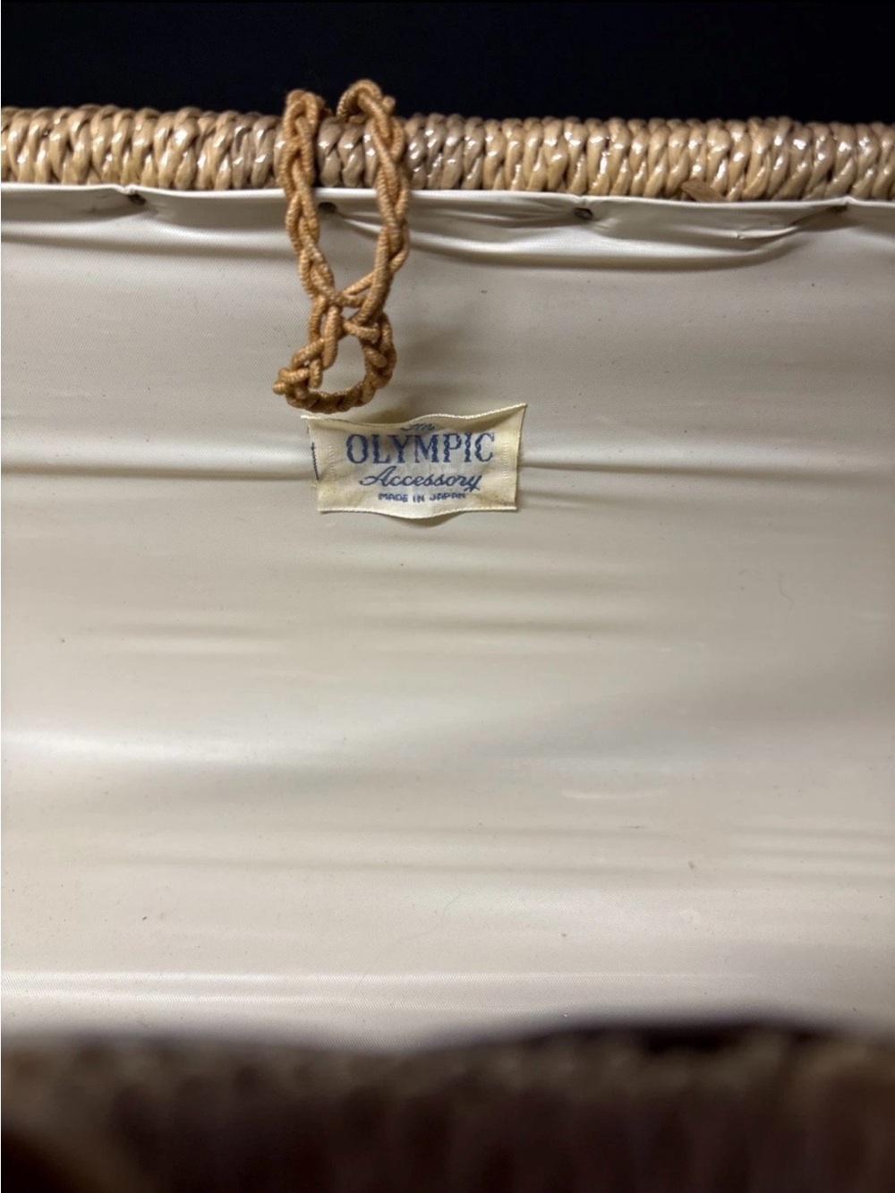Vintage Olympic Wicker Box Purse Barrel Bag Mid Century Coquette Cottage - Picture 7 of 13